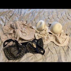 Lot of 34DDD Wacoal Bras (5 bras total)